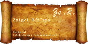 Zsigri Rózsa névjegykártya