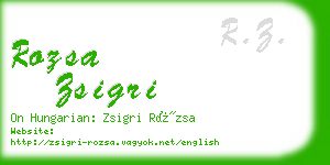 rozsa zsigri business card